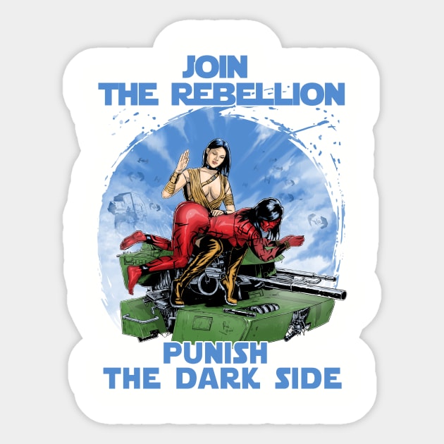 Join the rebellion Sticker by Hellustrations